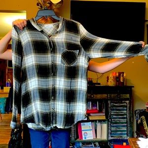 Ladies Hooded light flannel shirt